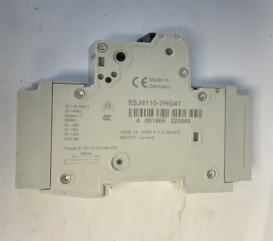 SIEMENS 5SJ4110-7HG41 CIRCUIT BREAKER 10A AUXILIARY CIRCUIT SWITCH ***LOTOF3***