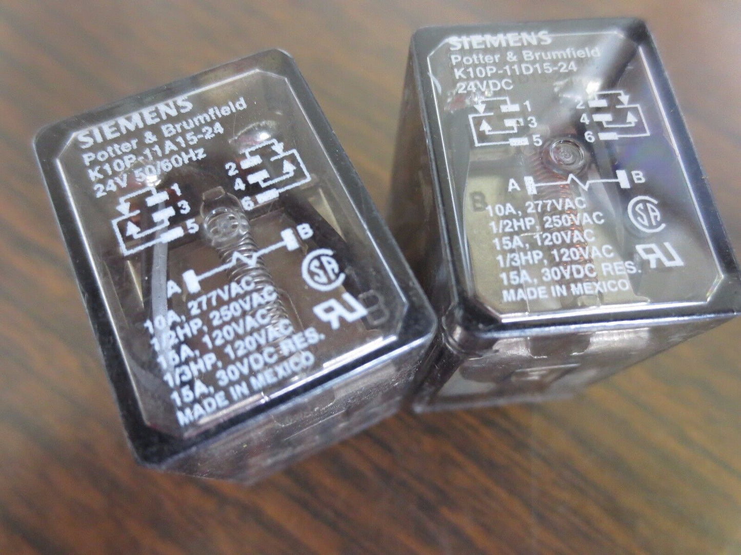 SIEMENS / POTTER & BRUMFIELD K10P-11D15-24 RELAY - 24VDC - LOT of 2