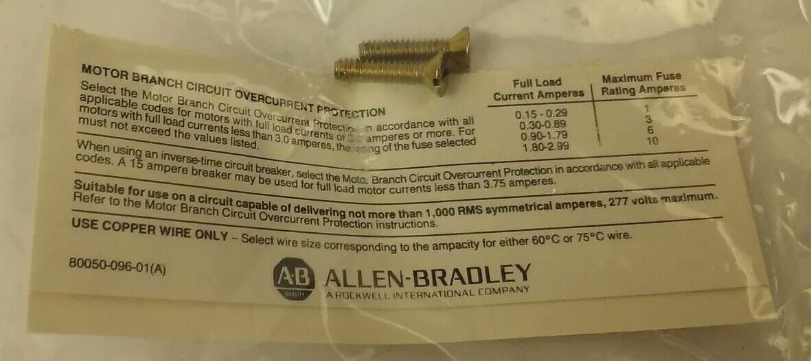 ALLEN BRADELY 600-TQX109 SERIES B, MANUAL MOTOR STARTER