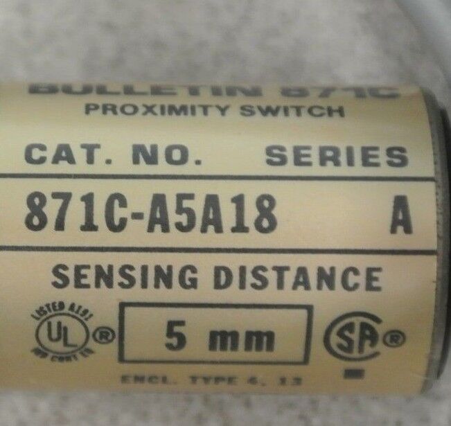 ALLEN-BRADLEY 871C-A5A18 CYLINDRICAL INDUCTIVE PROXIMITY SWITCH / 10-30VDC 18mm