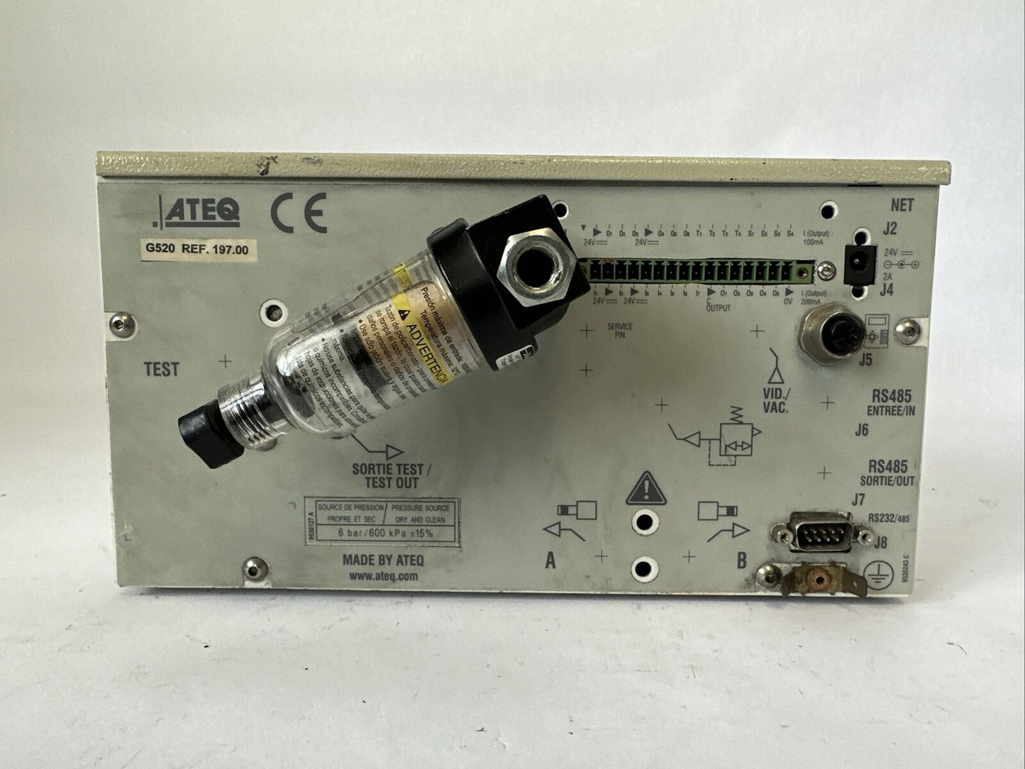 ATEQ 197-0179 LEAK TESTER 24VDC NO POWER CORD NO KEY G520