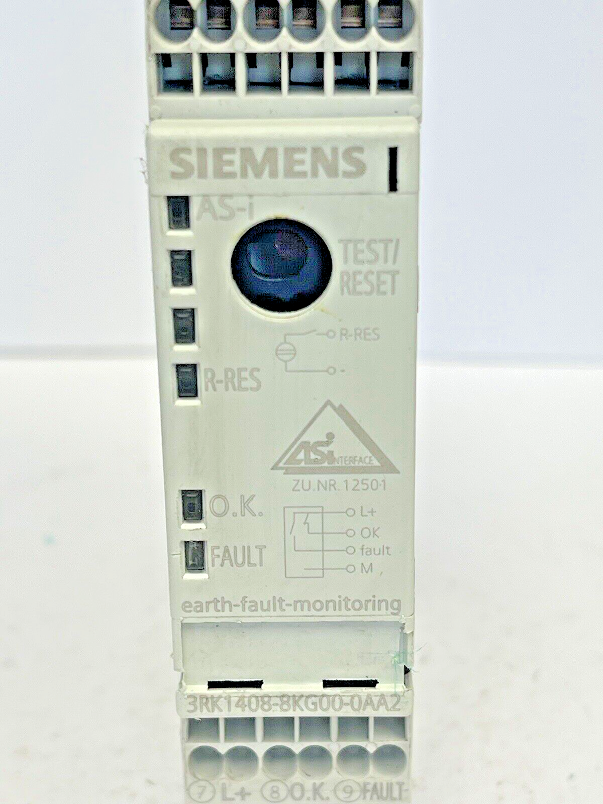 SIEMENS - 3RK1408-8KG00-0AA2 - AS-i GROUND FAULT MODULE IP20 S22.5 -Relay (24V)