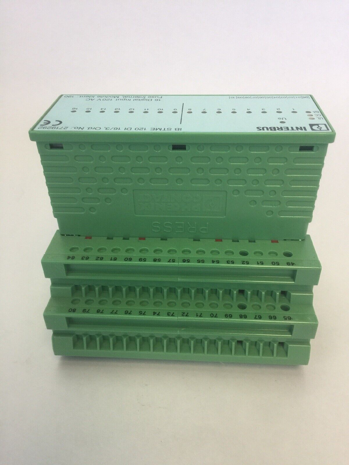PHOENIX CONTACT IB ST120 DI INTERBUS 16 DIGITAL INPUT 120VAC IB STME 120 DI 16/3