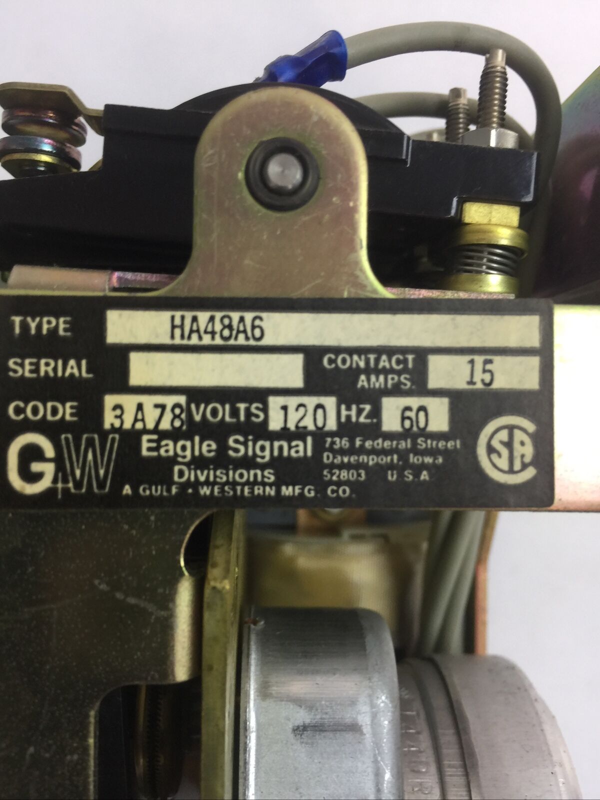 EAGLE SIGNAL HA48A6 ELECTRIC RESET TIMER MICROFLEX 0-120HOURS 120VOLT 60HZ 15AMP