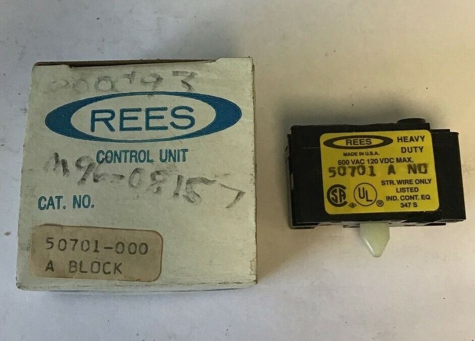 REES 50701-000 CONTACT BLOCK A 600VAC 120VDC HEAVY DUTY ****LOTOF4****