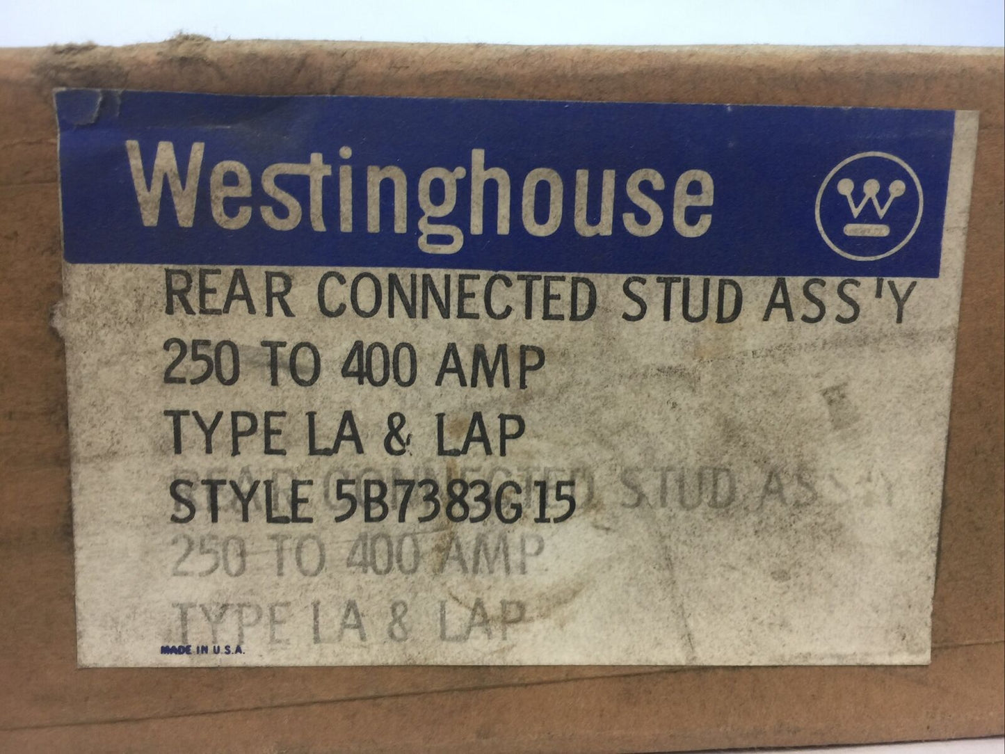WESTINGHOUSE STYLE 5B7383G15 REAR CONNECTED STUD ASS'Y 250-400A TYPE LA & LAP