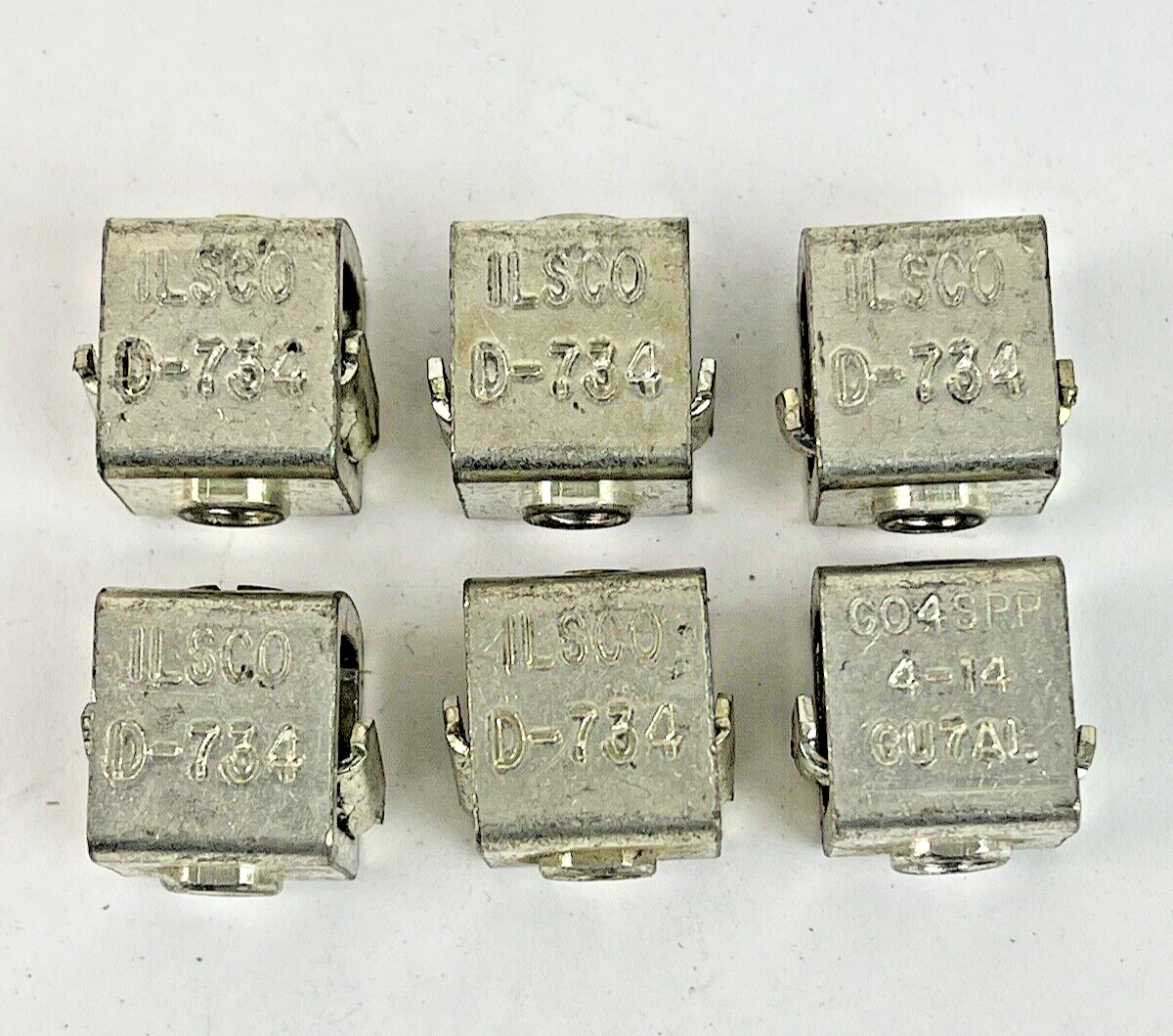 ILSCO *LOT OF 6* - D-734 - BREAKER LUGS - C04SPP, 4-14 CU/AL