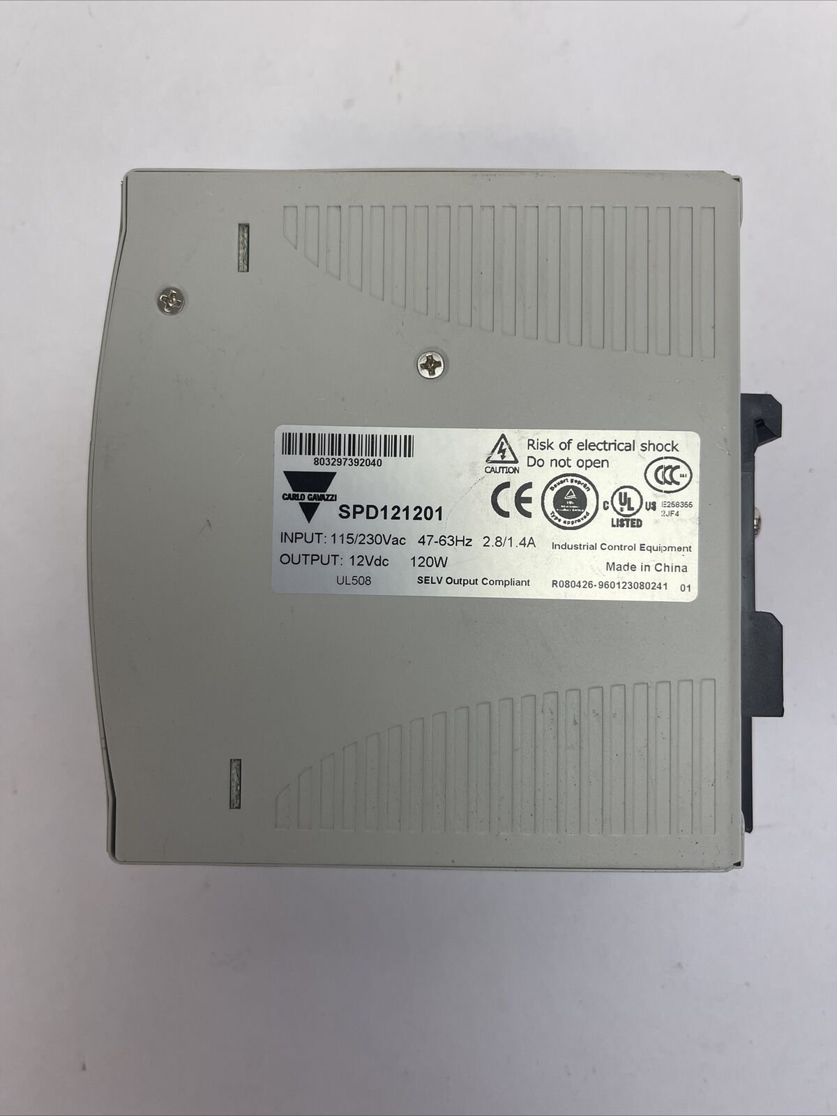 CARLO GAVAZZI SPD121201 POWER SUPPLY OUTPUT 12VDC 120W INPUT 115/230VAC 2.8/1.4A