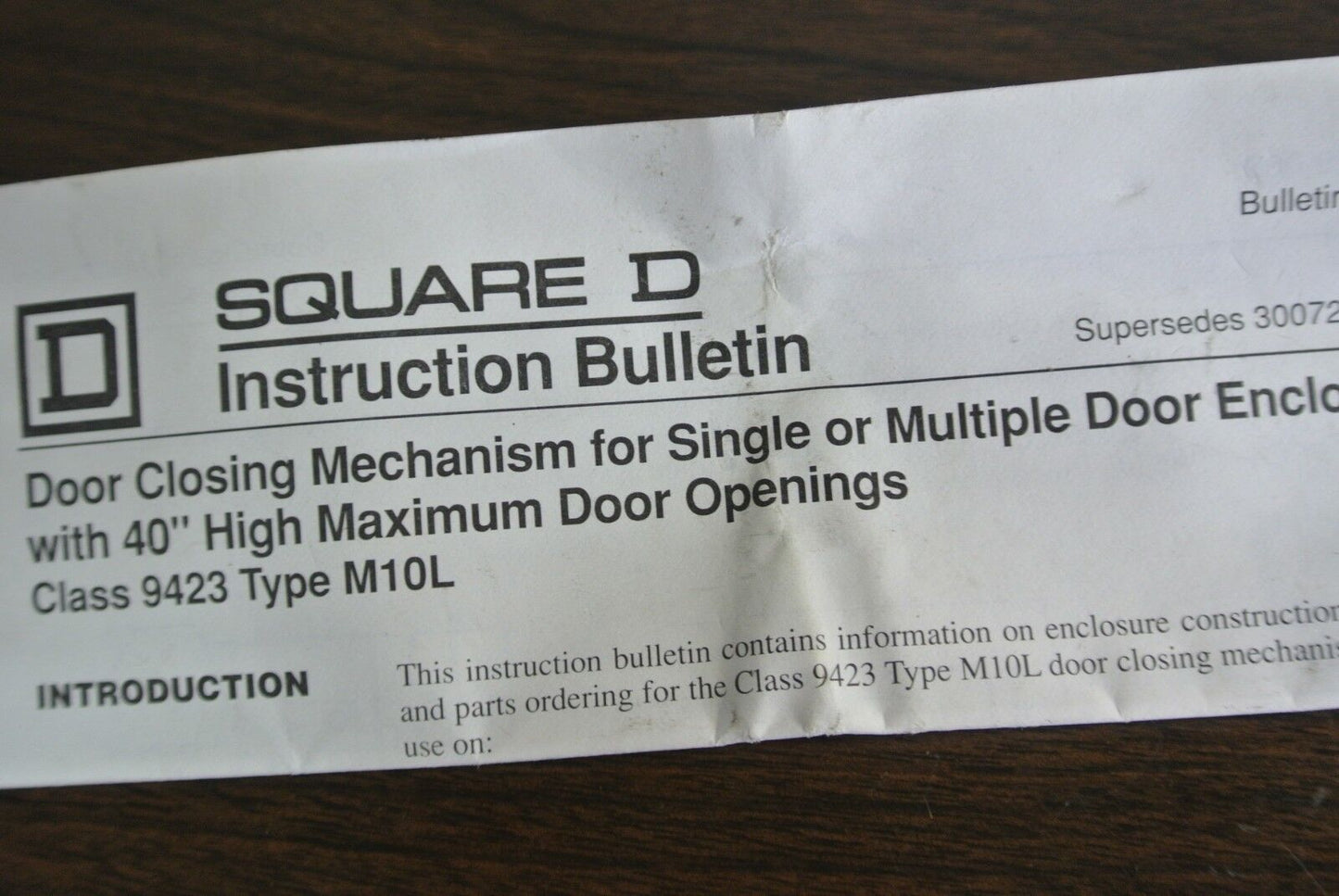 SQUARE D 9432M10L DOOR CLOSING MECHANISM - NEW SURPLUS