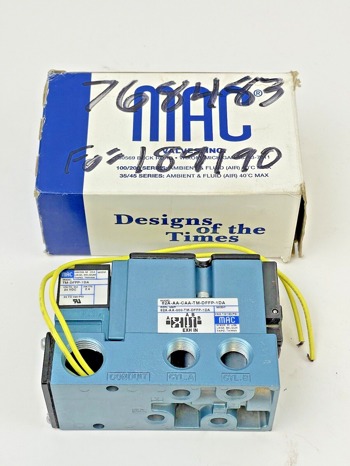 MAC - 82A-AA-CAA-TM-DFFP- 1DA - SOLENOID PILOT VALVE WITH BALANCED POPPET -24VDC