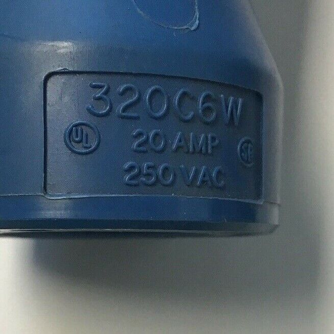 HUBBELL 320C6W PIN & SLEEVE WATERTIGHT PLUG 20A 250VAC