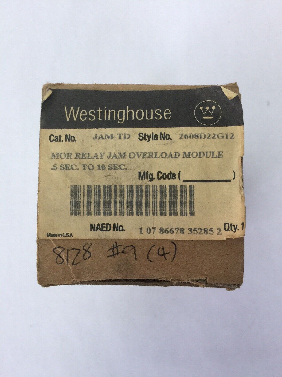 WESTINGHOUSE JAM-TD MOR RELAY JAM OVERLOAD MODULE 0.5-10 SEC 2608D22G12