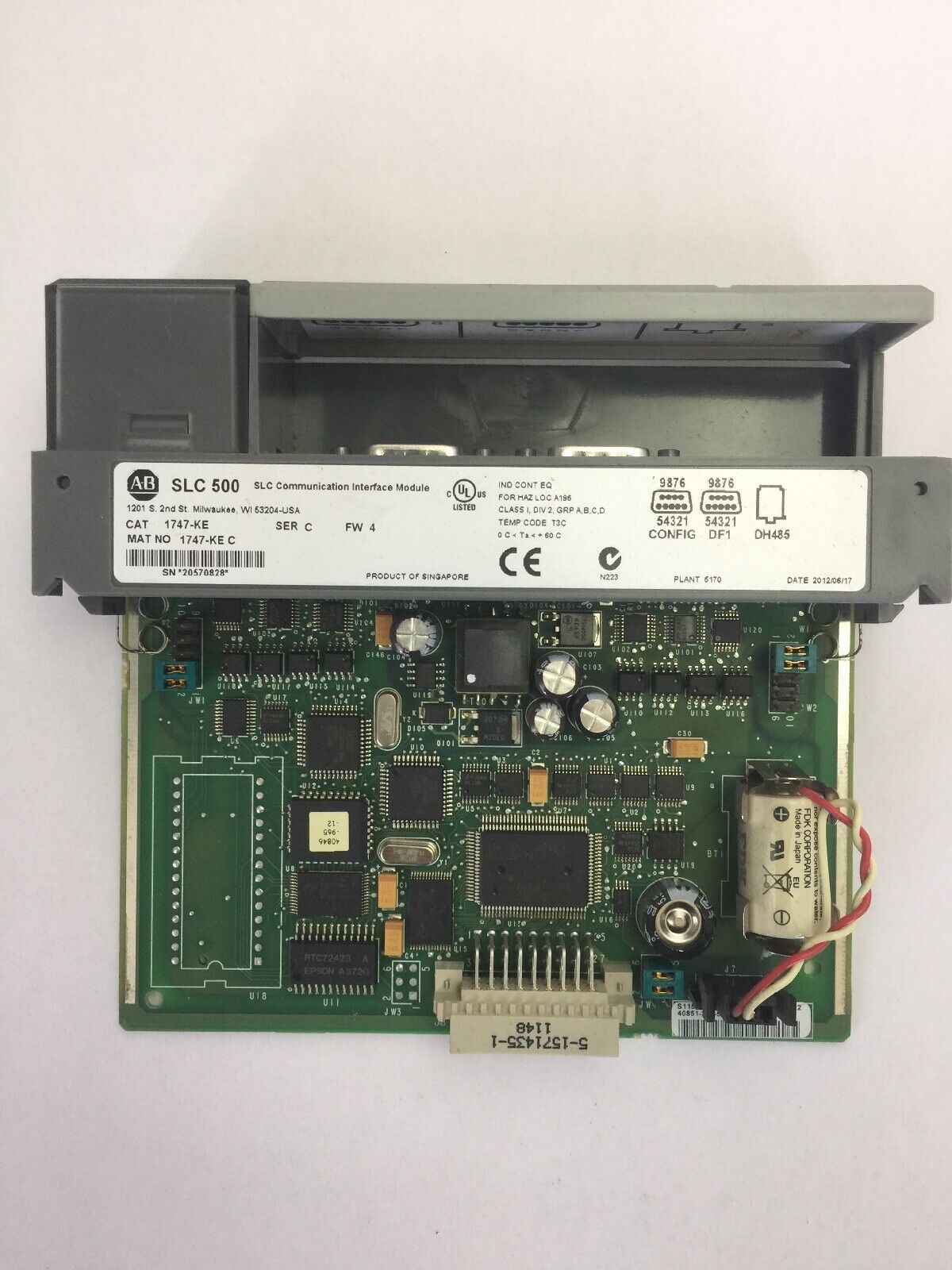 ALLEN BRADLEY 1747-KE SER C FW 4 DH485/RS232C INTERFACE MODULE SLC500
