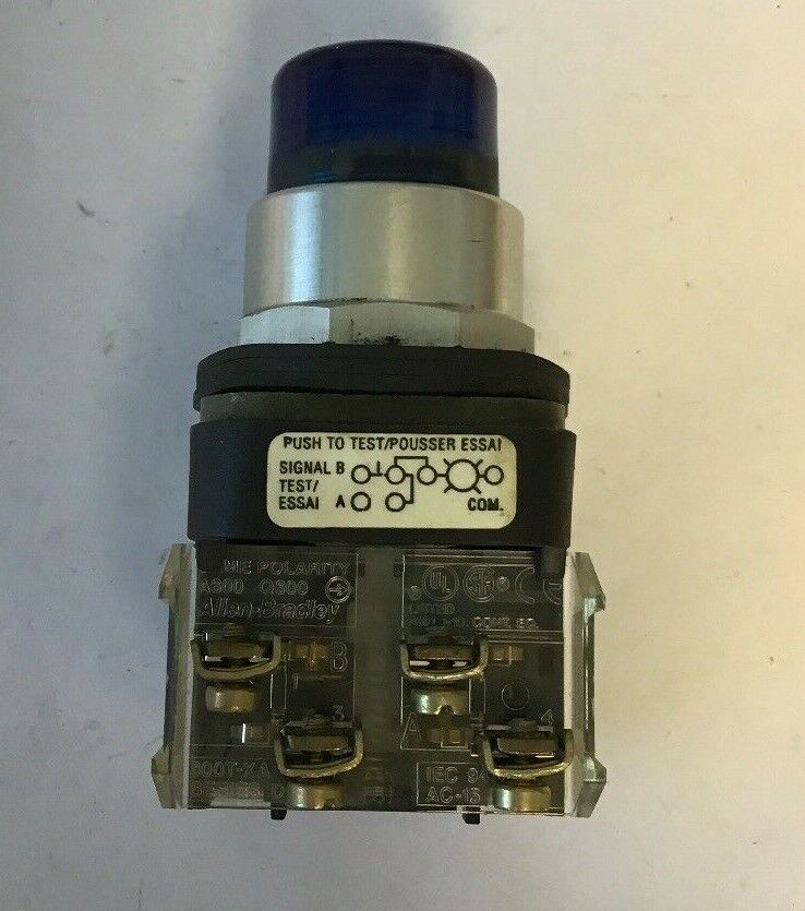ALLEN BRADLEY 800T-QT24 SER.T BLUE PUSH BUTTON 24VAC/DC #757 LAMP