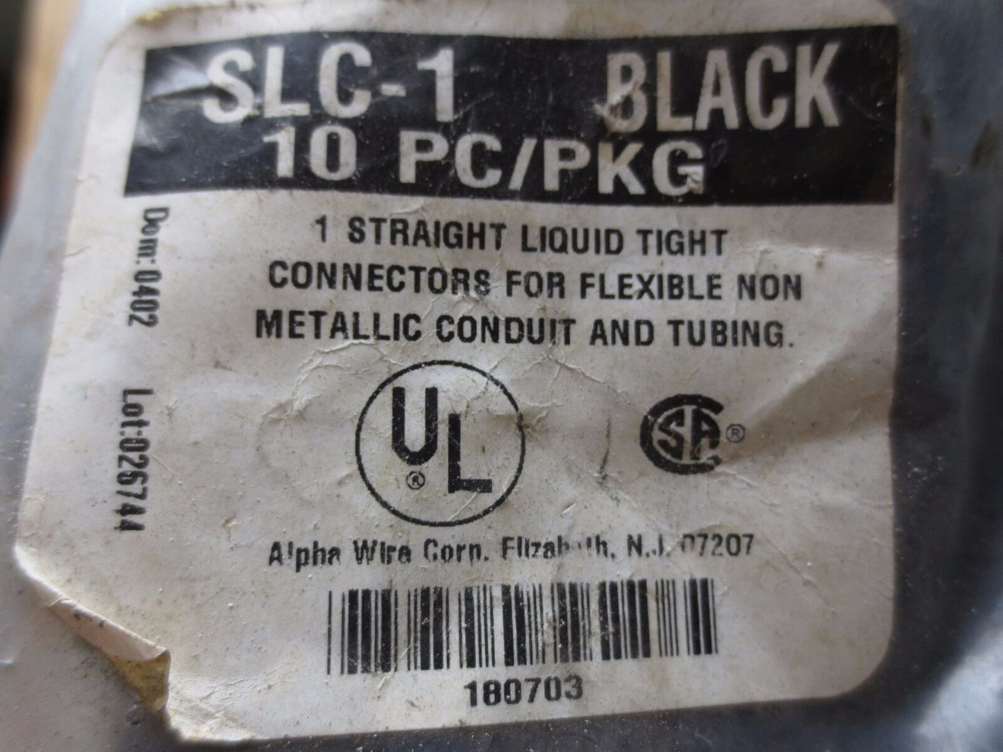 HEYCO SLC-1 - 1" NPT STRAIGHT LIQUID TIGHT CONNECTOR - NEW SURPLUS - EACH