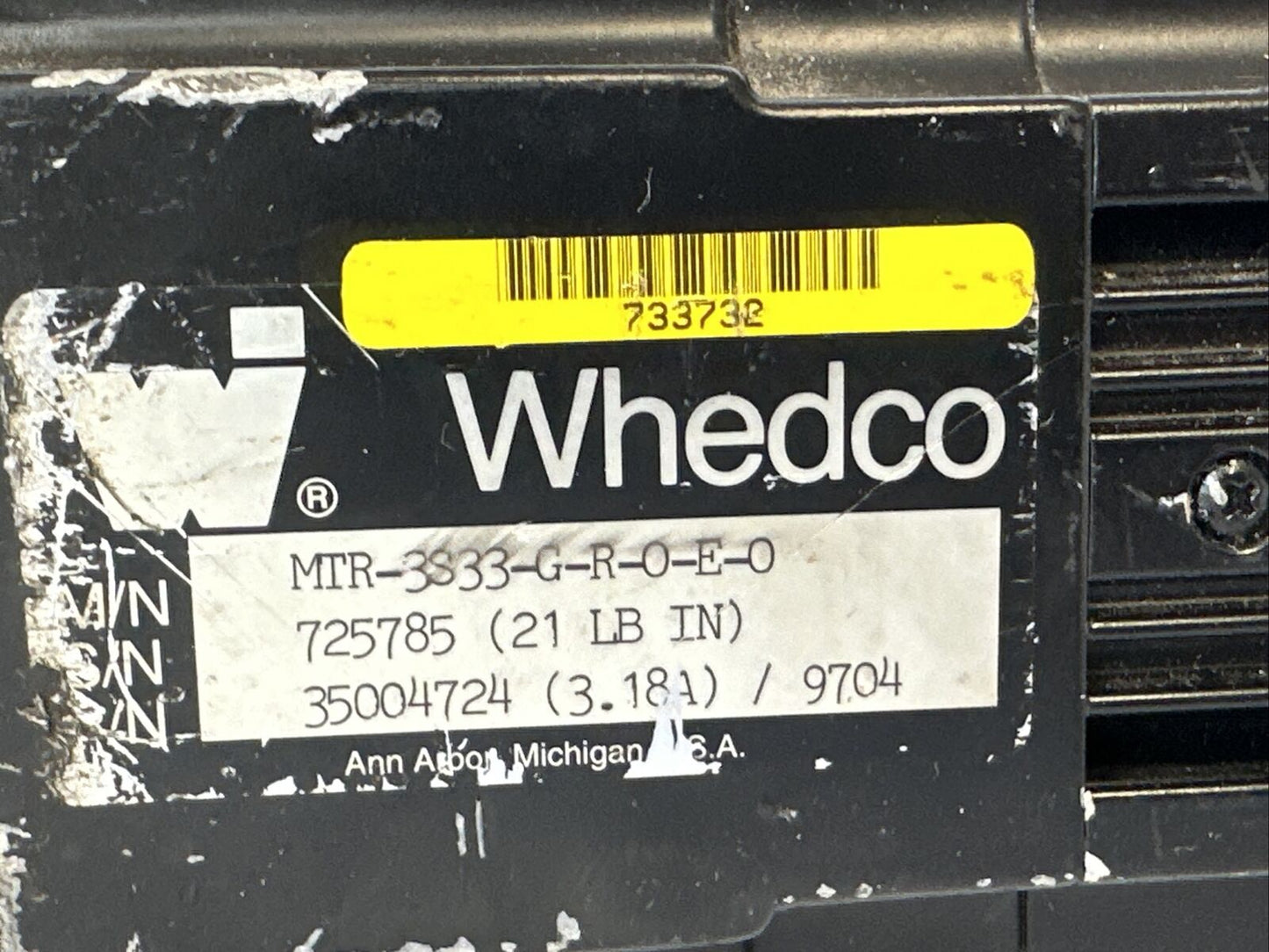 WHEDCO MTR-3S33-G-R-0-E-0 SERVO MOTOR