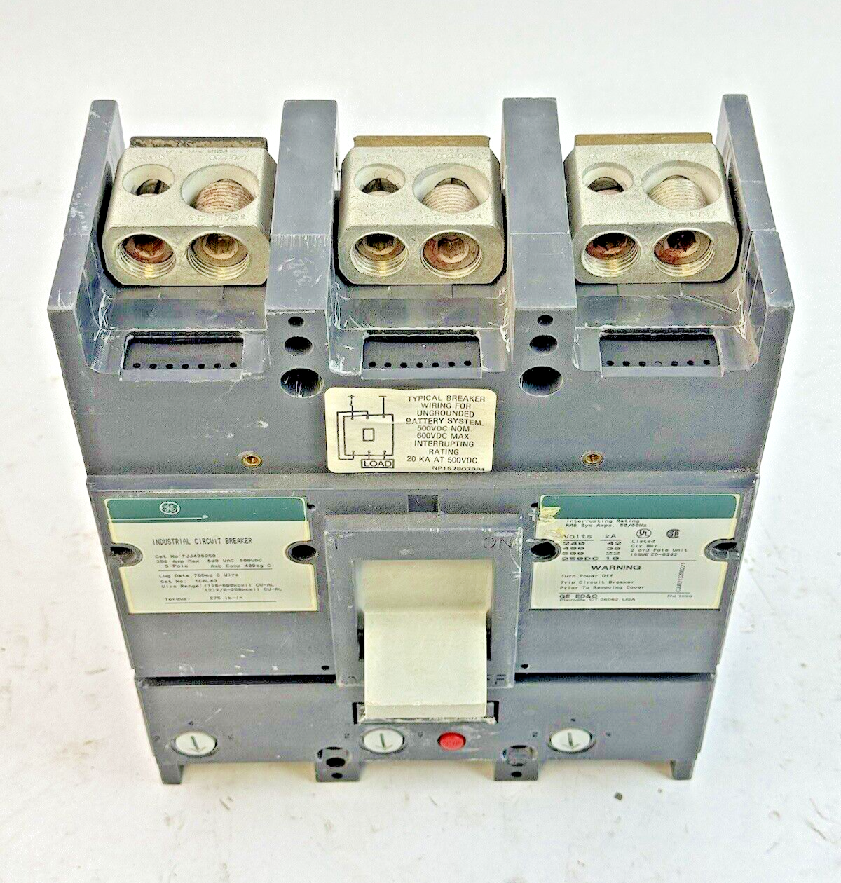 GE - TJJ436250 - IND. CIRCUIT BREAKER W/ 250A TRIP UNIT - 3 POLE/600 VAC/250A