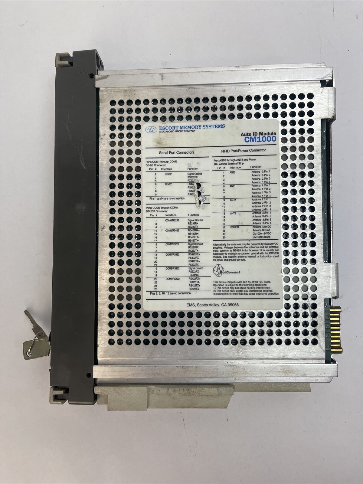 ESCORT MEMORY SYSTEMS CM1000 AUTO ID MODULE