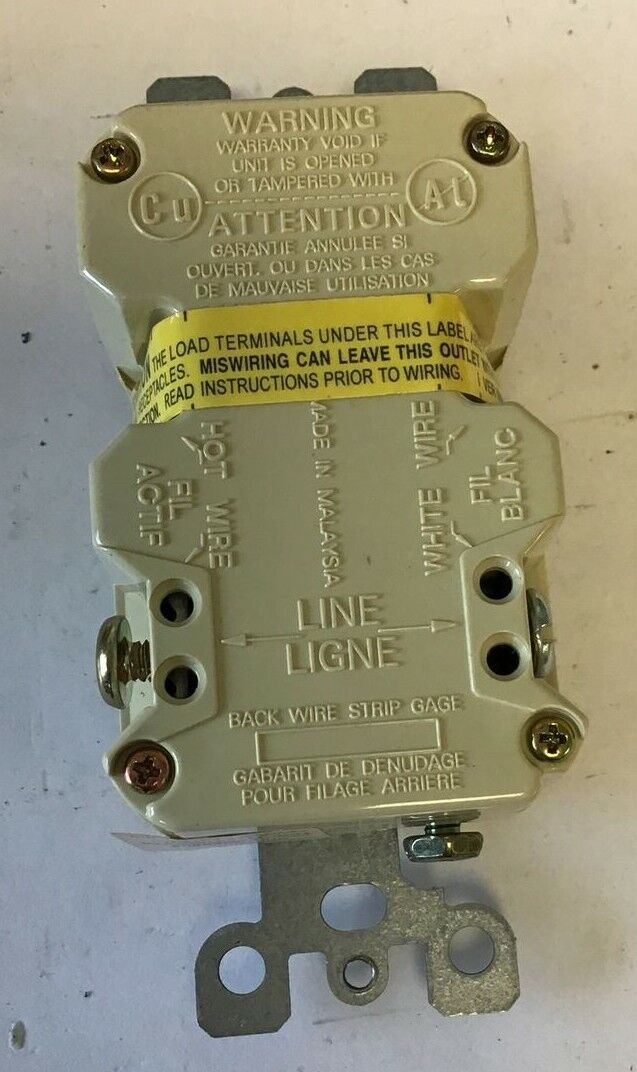 LEVITON 6599-I GROUND FAULT CIRCUIT INTERRUPTER IVORY 20A 125V ***LOTOF3***