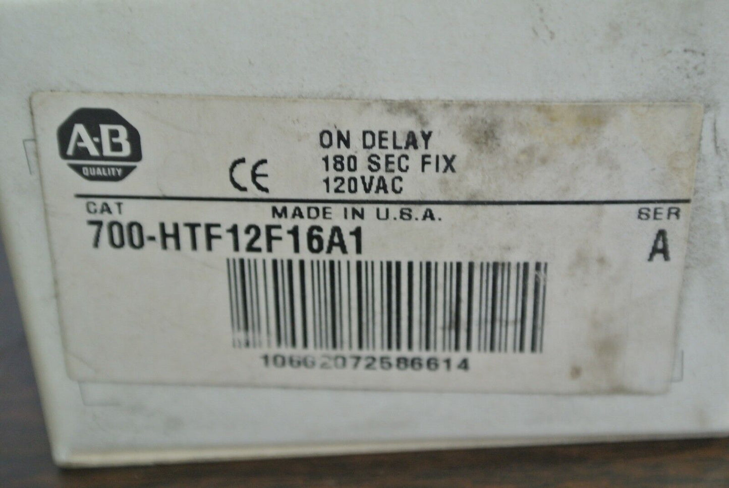 ALLEN-BRADLEY 700-HTF12F16A1 ON-DELAY 180-SEC. FIX TIMING RELAY 120V NEW SURPLUS