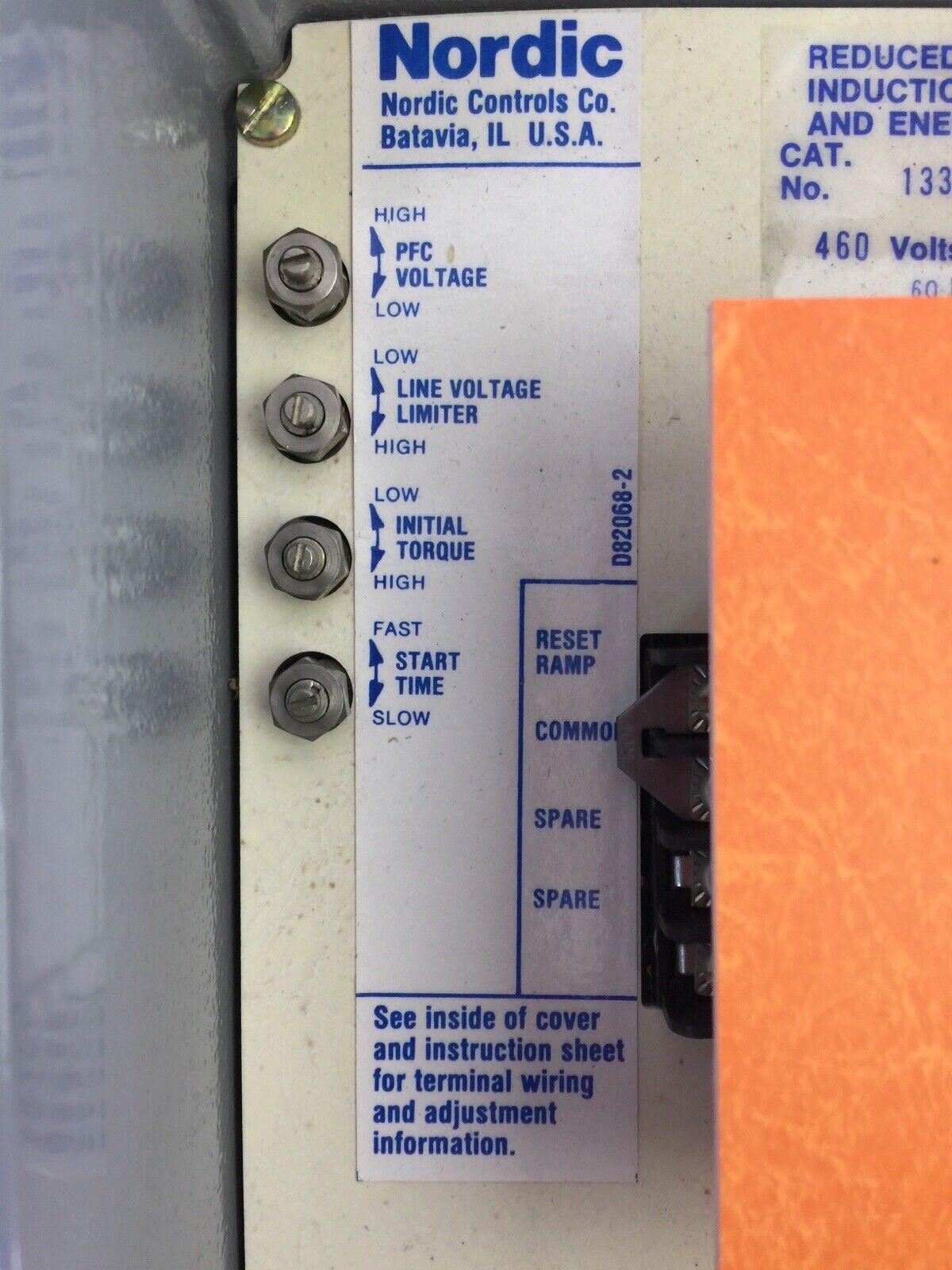 NORDIC ES-3 1334600 460V 60HZ 35AMP 20HP 3PHASE REDUCE VOLTAGE SOFT START