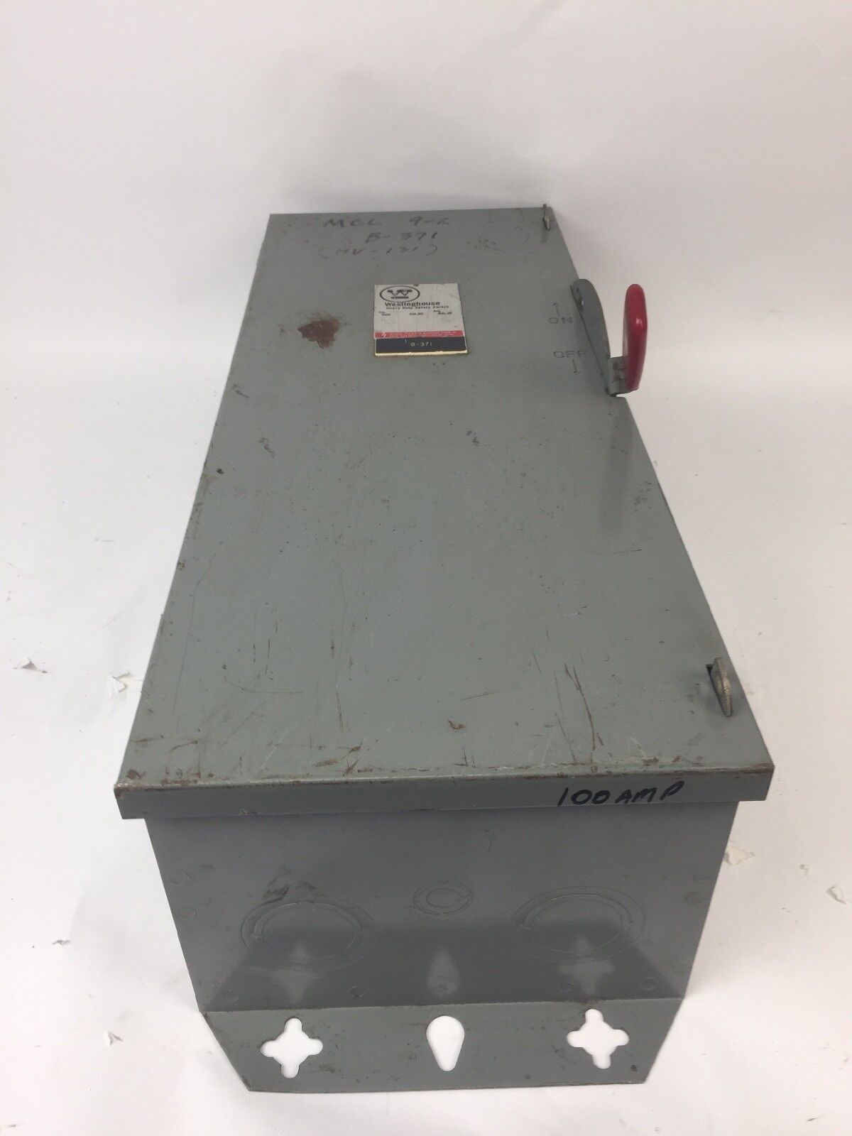 WESTINGHOUSE HUN363 HEAVY DUTY SAFETY SWITCH 100AMP 600VAC 75HP TYPE 1 ENCLOSURE