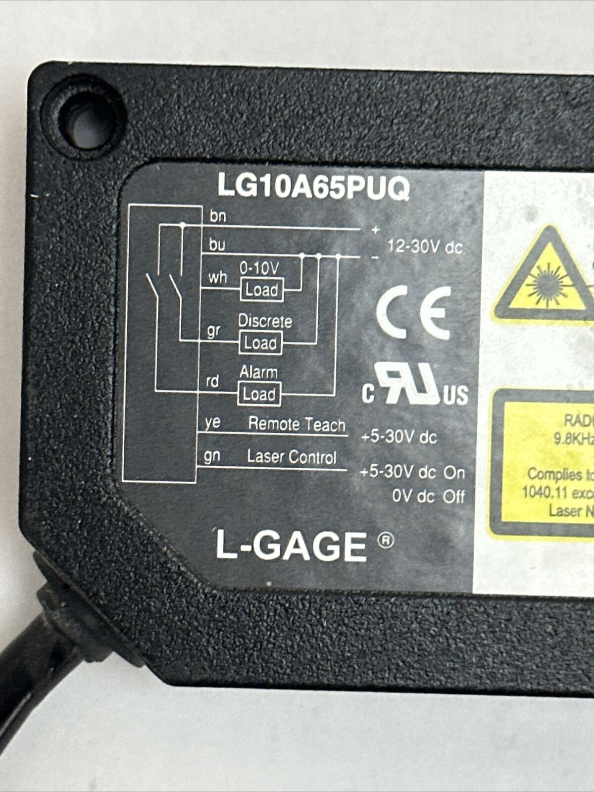 BANNER LG10A65PUQ LASER SENSOR 30VDC