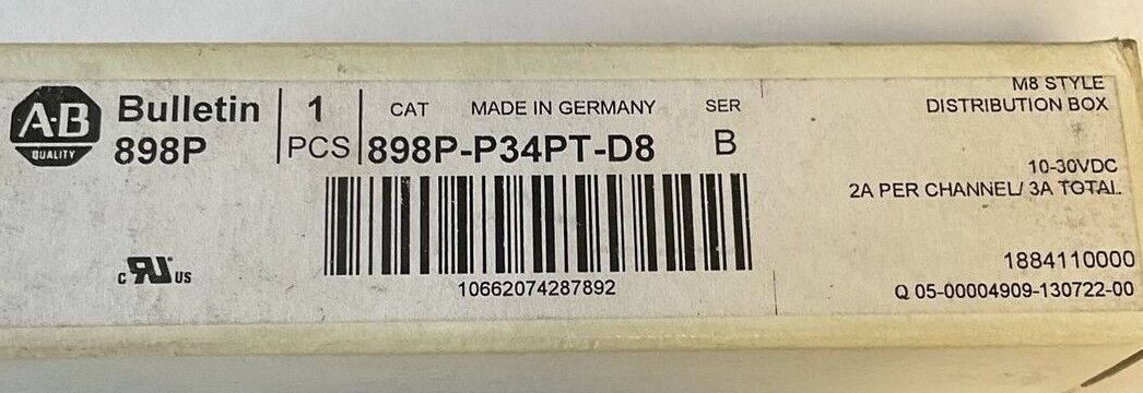 ALLEN BRADLEY 898P-P34PT-D8 DISTRIBUTION BOX SER.B 3A