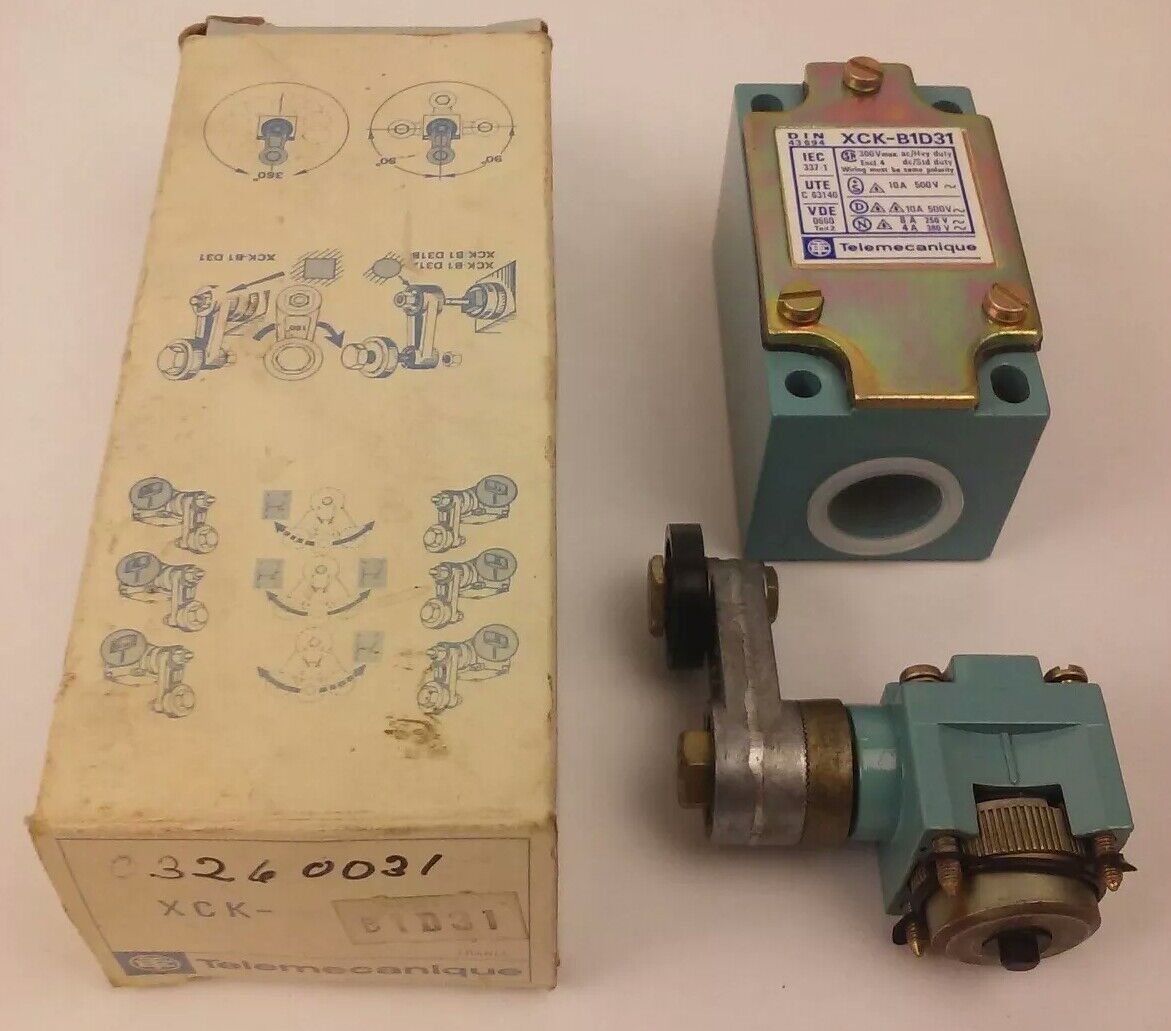 TELEMECANIQUE XCK-B1D31 LIMIT SWITCH, 300V, ENCL.4, 10A-250V, 4A-380V, NEW