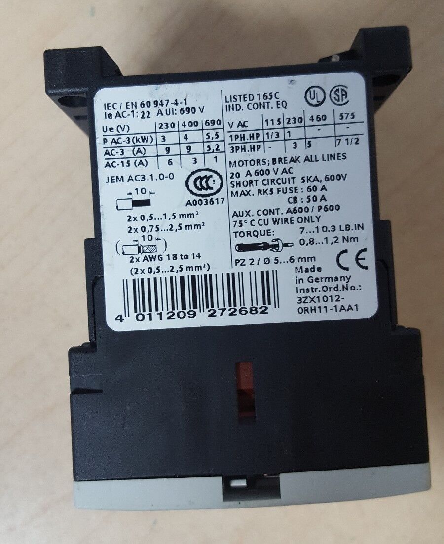 SIEMENS 50/60HZ 230V CONTACTOR 3RT1016-1AP01 104262