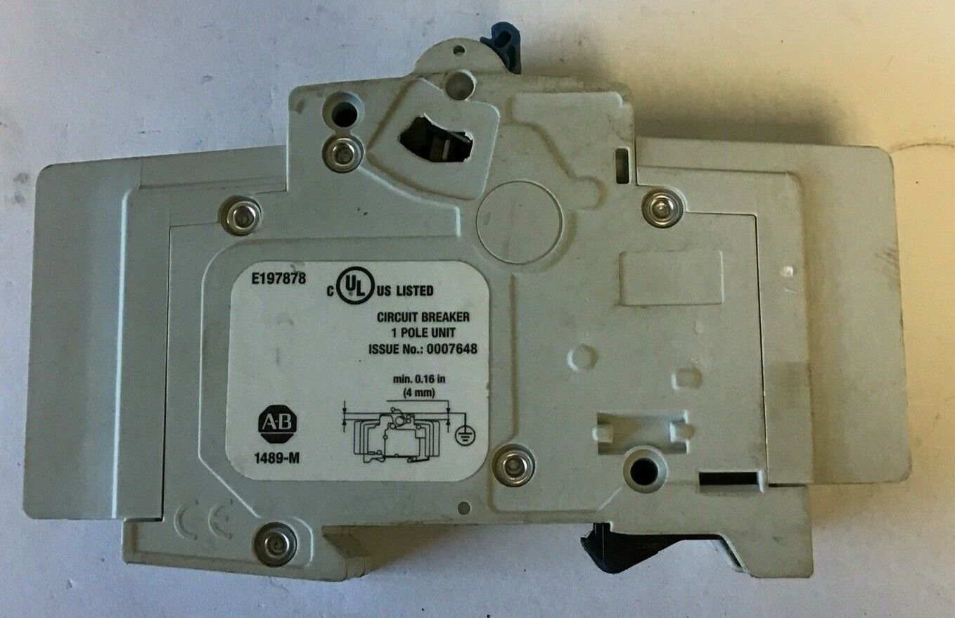 ALLEN BRADLEY 1489-M C 5A 1POLE CIRCUIT BREAKER W/ 1489-ABRA3 AUX. CURCUIT