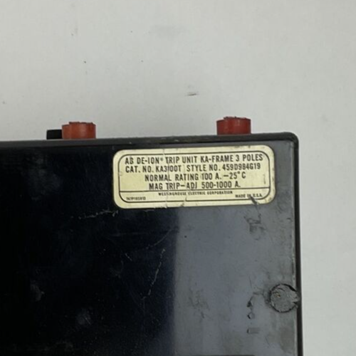 WESTINGHOUSE KA3100T TRIP UNIT MAG TRIP-ADJ 500-1000A 3POLE 100A