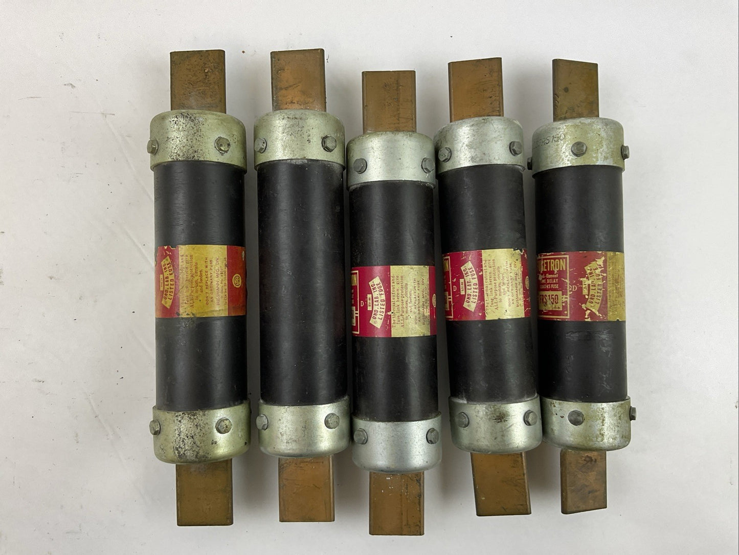 FUSETRON FRS150 TIME DELAY DUAL ELEMENT 600VAC 150A CLASS K5 FUSE (LOT OF 5)