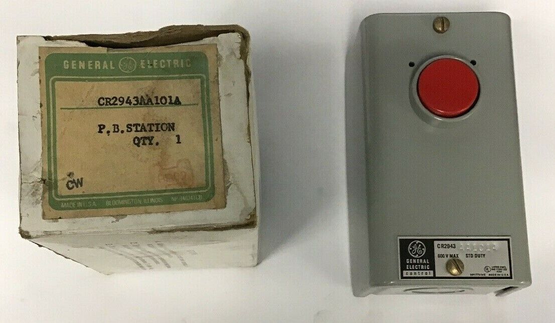 GE CR2943AA101A STANDARD-DUTY PUSHBUTTON STATION 600V