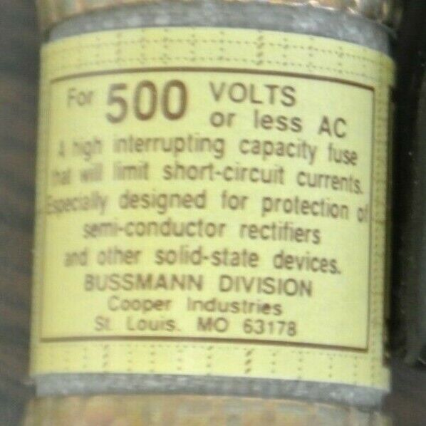 BUSSMANN / TRON KBH50 RECTIFIER FUSE / 500V / 50A / NEW SURPLUS / EACH