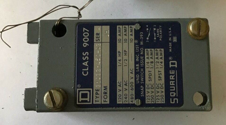 SQUARE D 9007 LIMIT SWITCH BODY 31032-450-03 SER.A 600VAC 10A JH