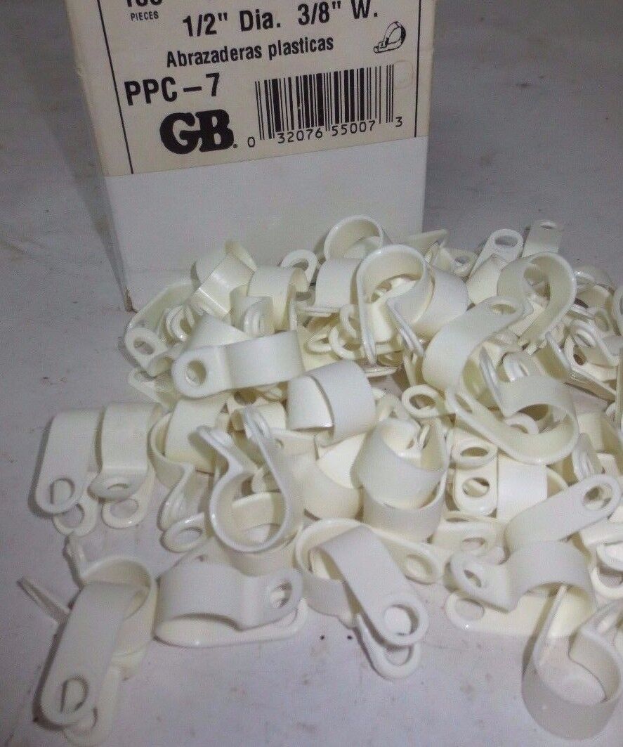 GARDNER BENDER (GB) PPC-7 PLASTIC CABLE CLAMPS 1/2" DIAMETER, 3/8" W - LOT of 78