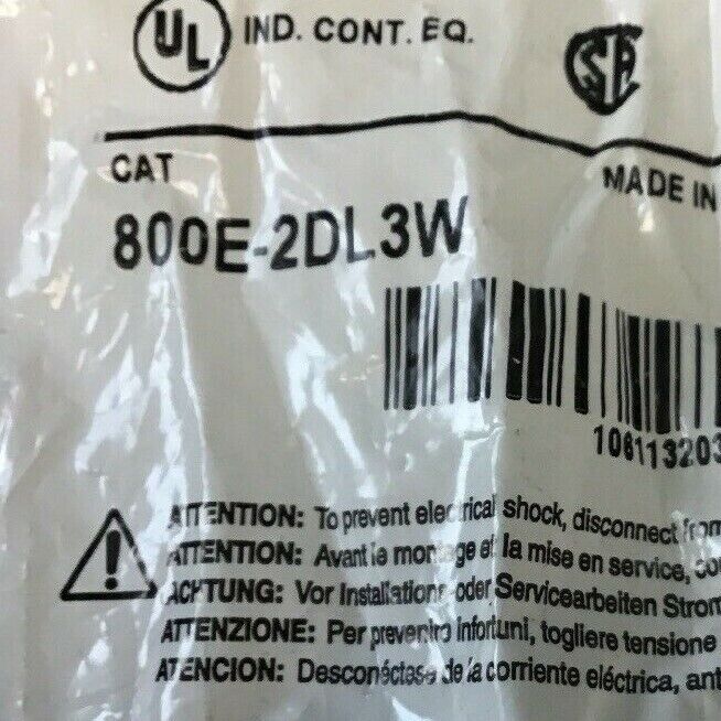 ALLEN BRADLEY 800E-2DL3W FULL VOLTAGE MODULE W/ LATCH (WHITE) SER. A***LOTOF2***