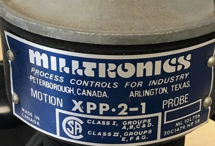 MILLTRONICS XPP-2-1 MOTION-SENSING PROBE