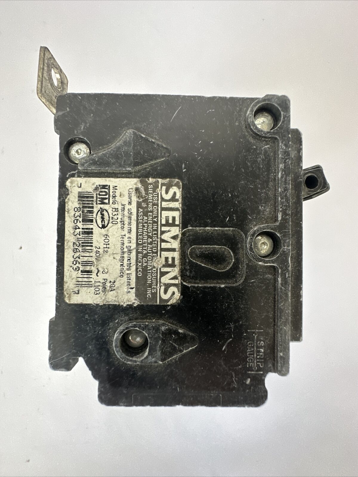 SIEMENS B320 CIRCUIT BREAKER 240VAC 20AMP 3POLE TYPE BL