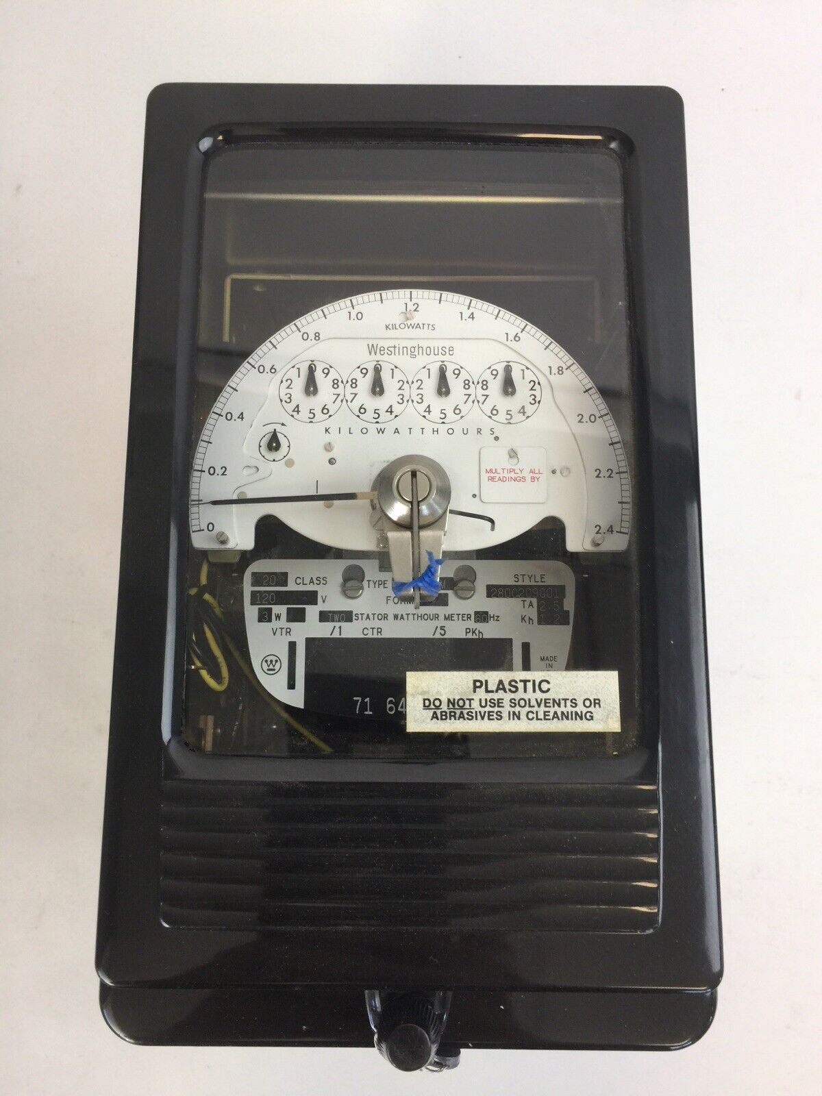 WESTINGHOUSE D4B-2FM KILOWATTS METER 120V 3W 20CLASS 280C209G01 2.5TA 1.2Kh