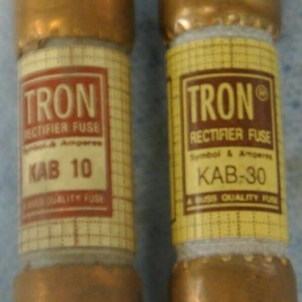 LOT of 7 / BUSS RECTIFIER FUSES / KAB-2, KAB-5, KAB-10, KAB-30 / NEW SURPLUS