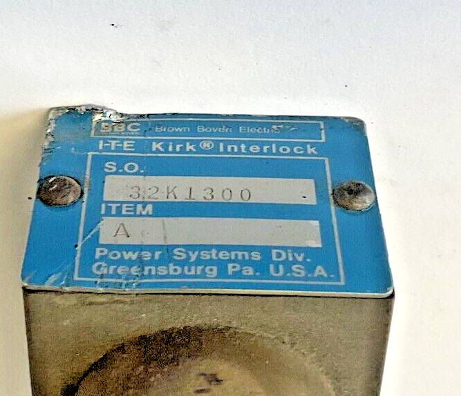 ITE KIRK INTERLOCK 32K1300 ITEM A W/O KEY