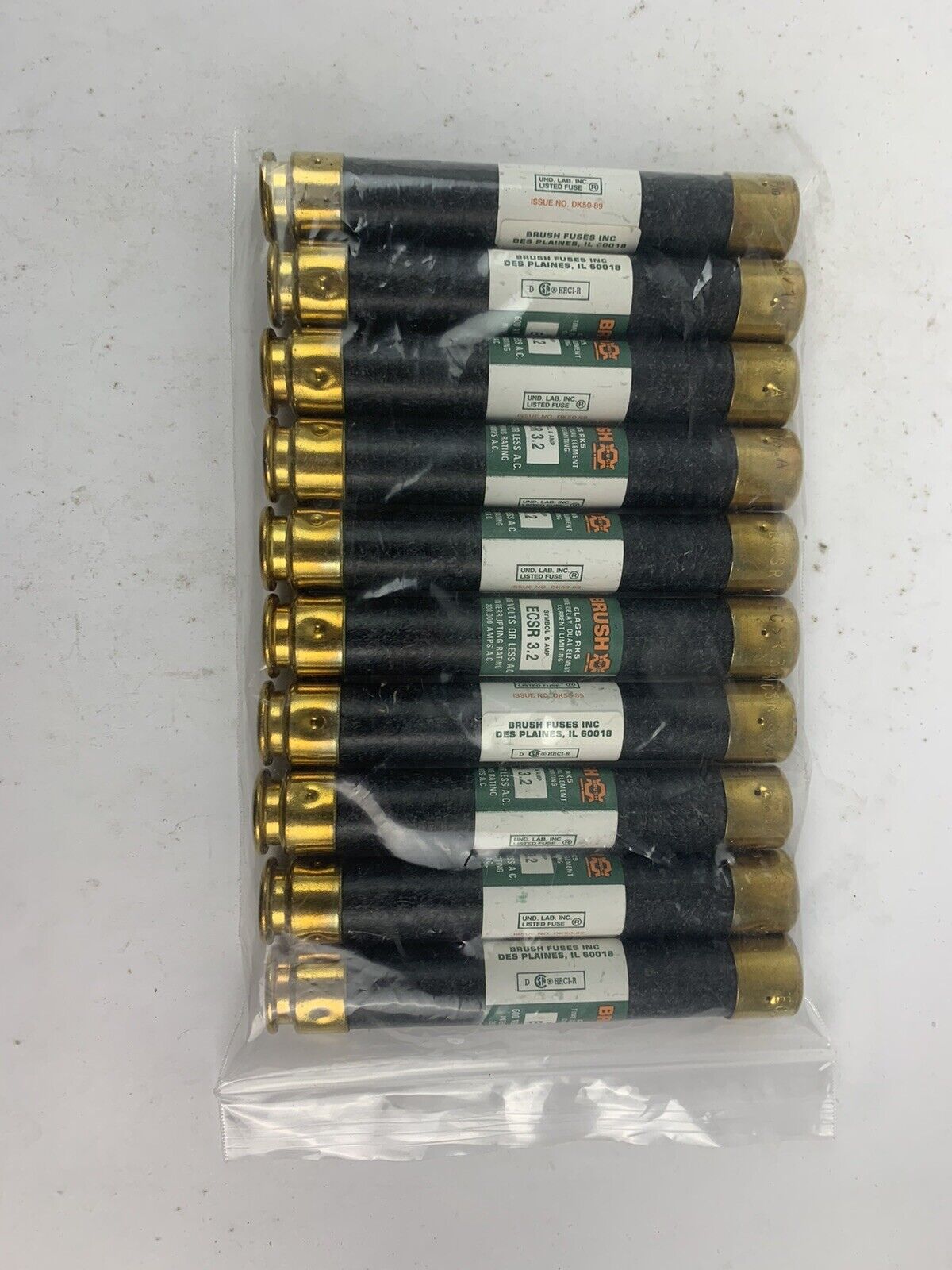 Brush Time-Delay Dual-Element ECSR3.2 3.2A 600V Fuse "Lot of 10"