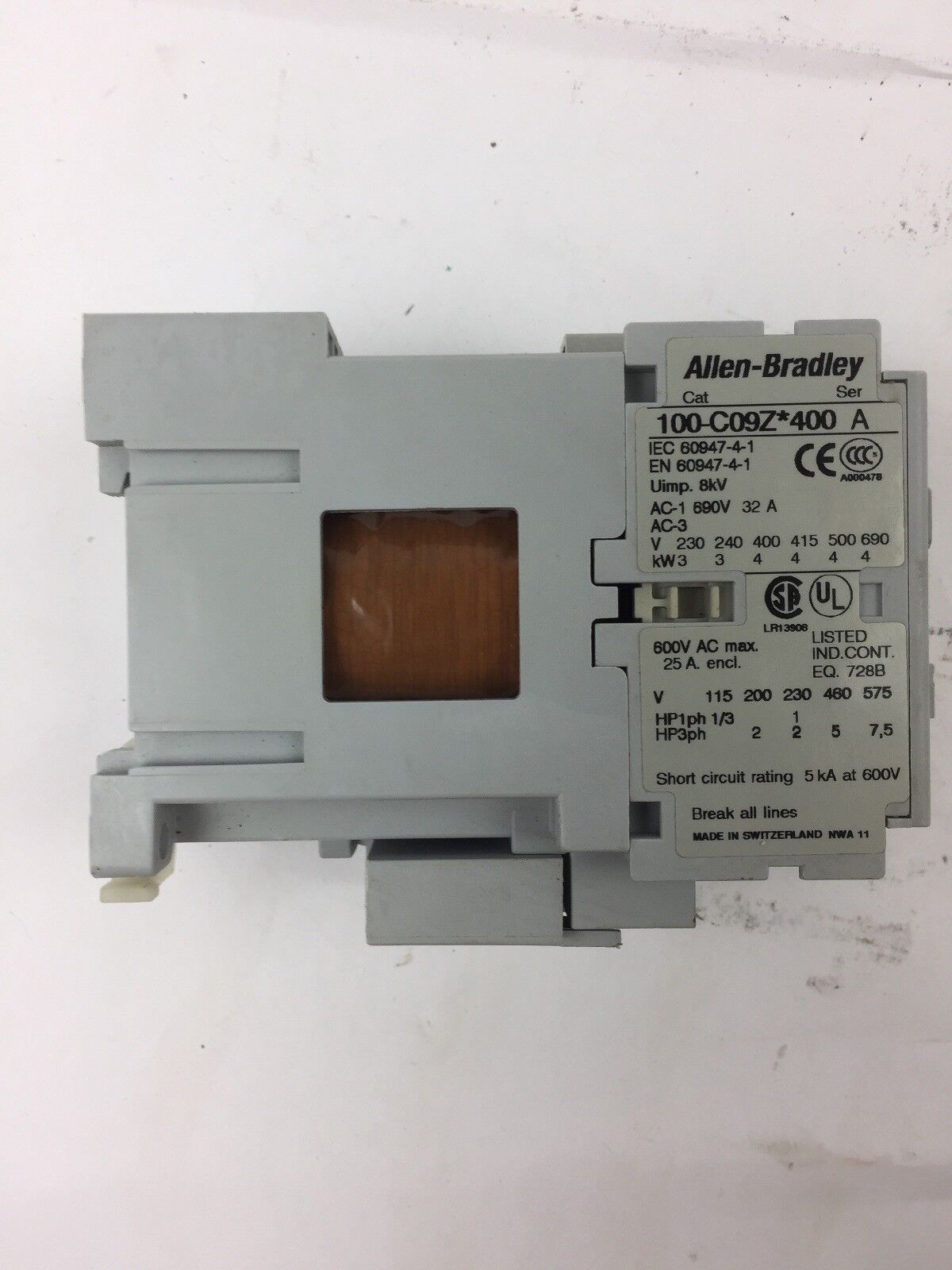 ALLEN BRADLEY 100-C09Z*400 CONTACTOR WITH 100-FSD250 SURGE SUPPRESSOR