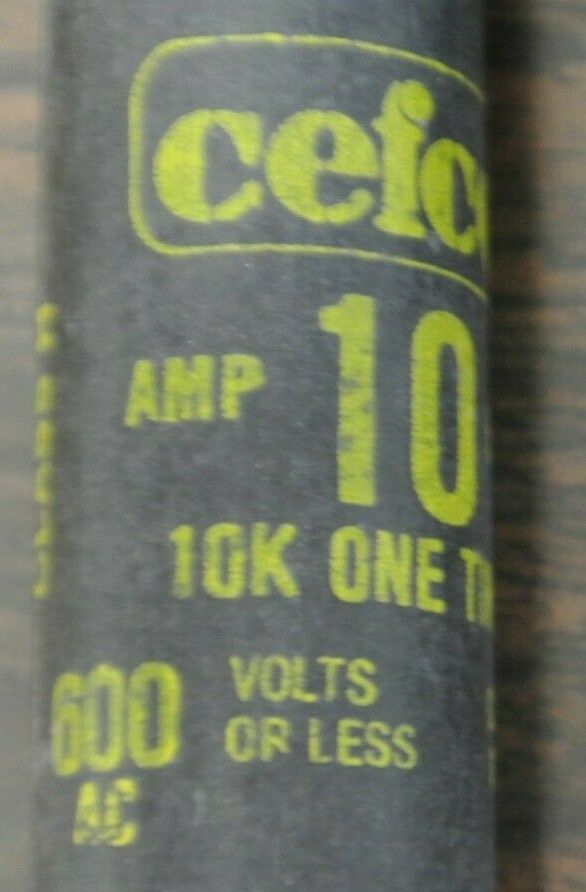 LOT of 7 / CEFCO 10KOTS10 ONE-TIME FUSES / 10A / 600V / NEW SURPLUS / 10KOTS 10