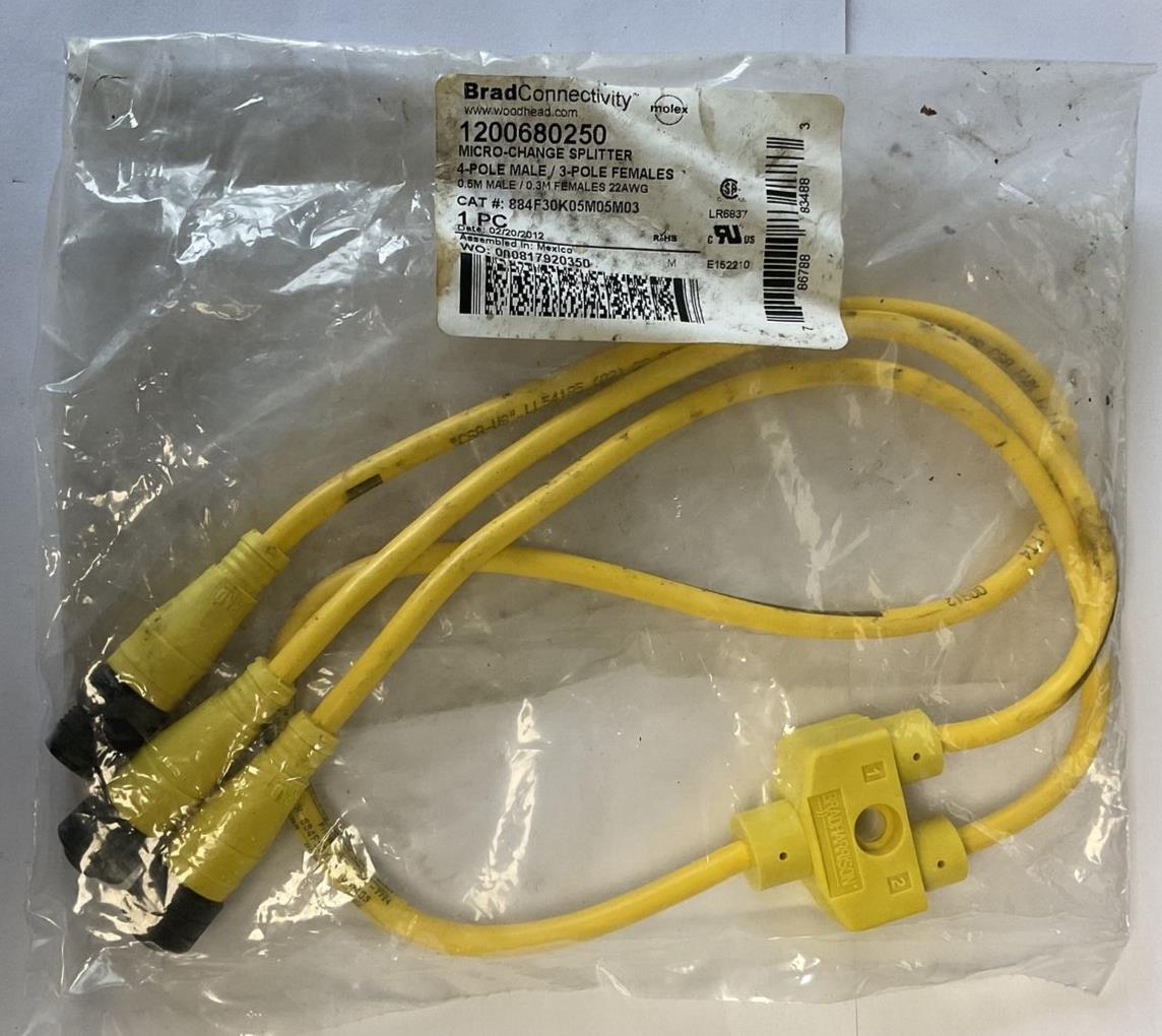 BRAD CONNECTIVITY 1200680250 MICRO-CHANGE SPLITTER 4POLE-3POLE