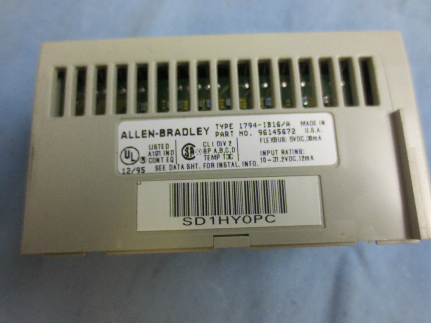 ALLEN-BRADLEY 1794-TB3/A FLEXBUS TERMINAL BLOCK & 1794-IB16/A I/O INPUT MODULE