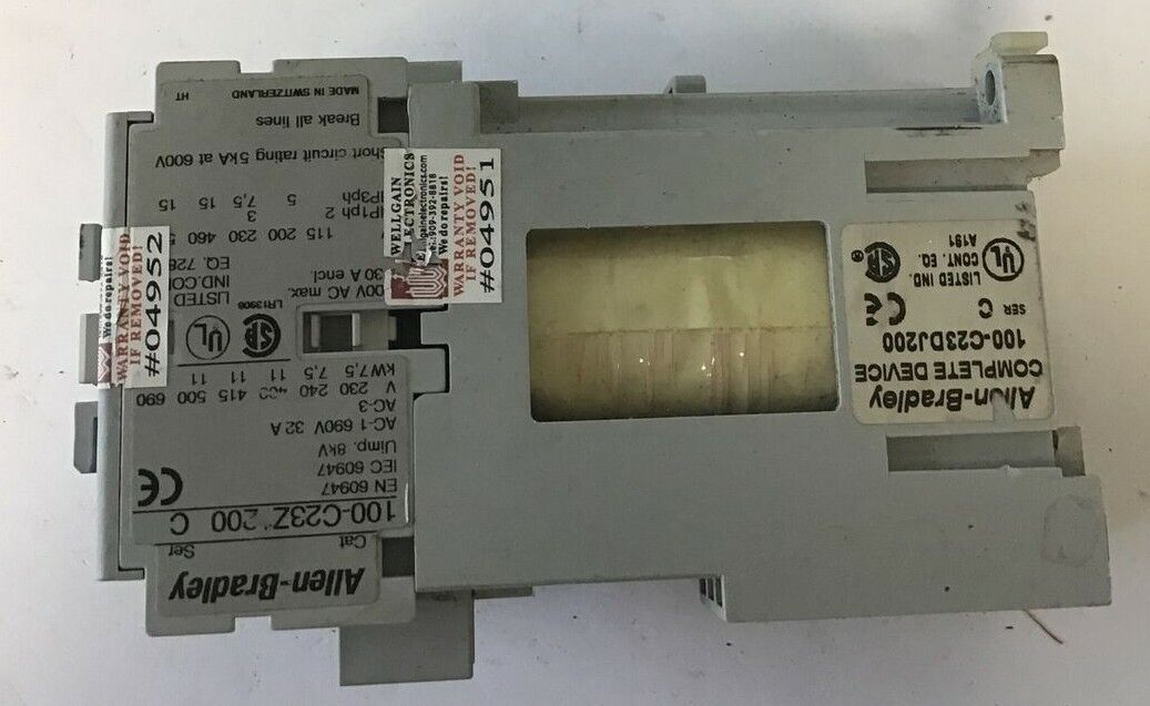 ALLEN BRADLEY 100-C23Z*200/ 100-C23DJ200 CONTACTOR W/ 100-S ***LOTOF2***