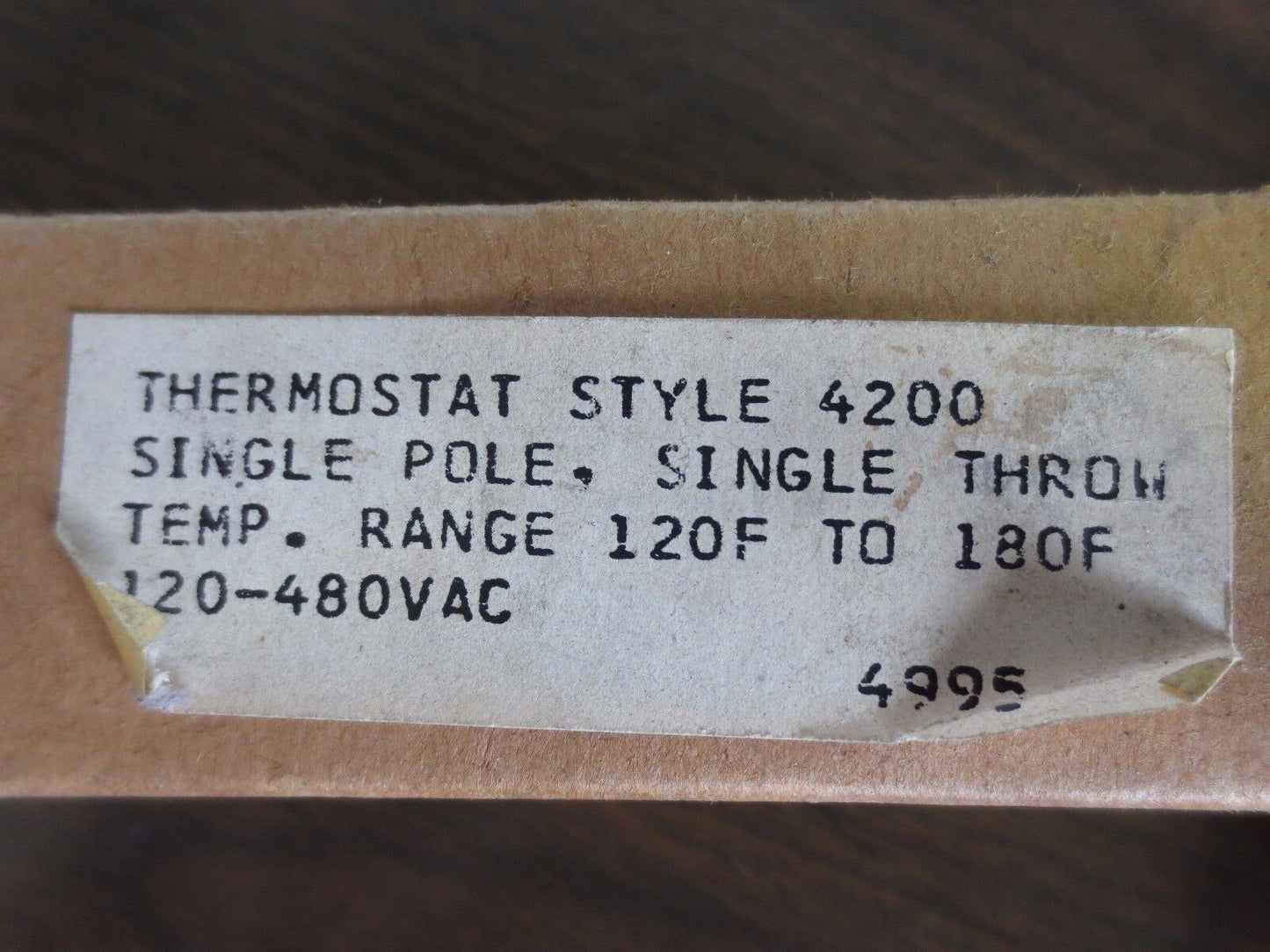 A O SMITH 4995 - THERMOSTAT, STYLE 4200 - SINGLE POLE, SINGLE THROW 120-480VAC